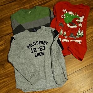 Polo by Ralph Lauren Gray and Black Kids Long Sleeve Tee